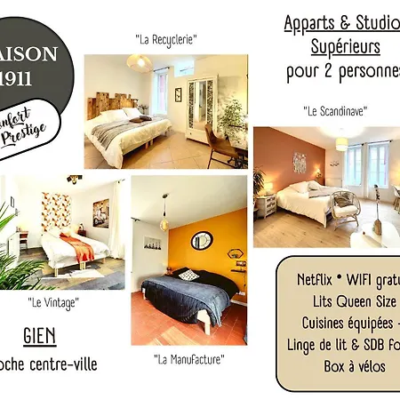 Appart Le Scandinave - Maison 1911 - Confort & Prestige Gien Exterior foto